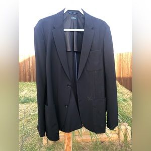 Mens slim fit blazer - size 46 regular - color black